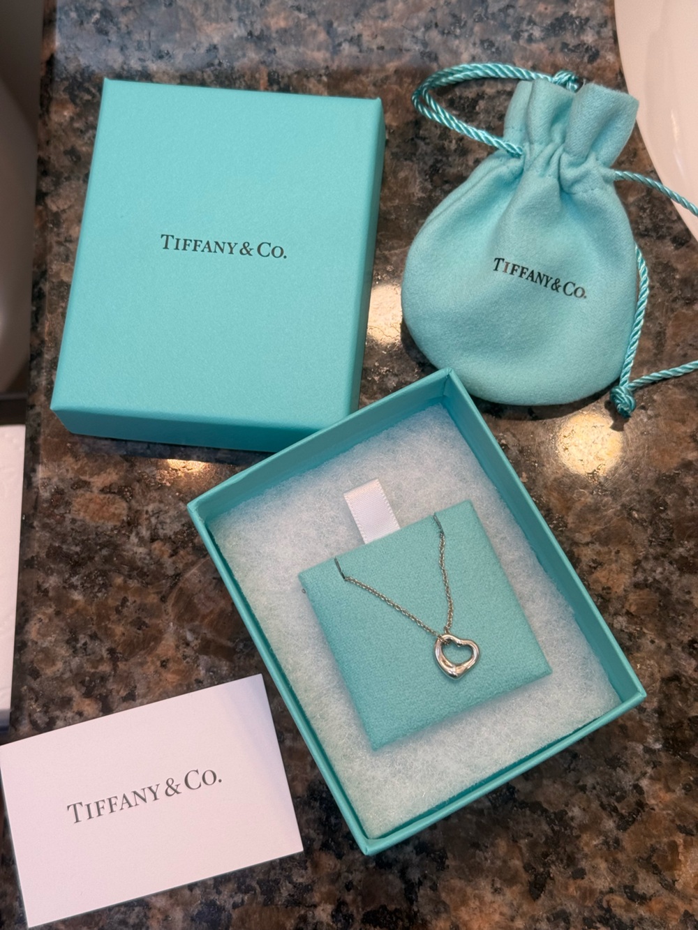 Tiffany & Co. Elsa Peretti®
Open Heart Pendant
in Sterling Silver, 7 mm